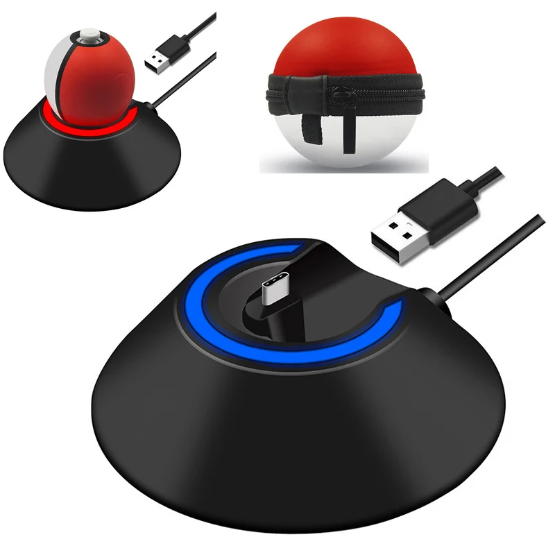 

Power Supply LED Type-C Charger Charging Dock Station Stand For Nintend Switch NS Poke Ball Plus Controller Pokeball Eevee Game