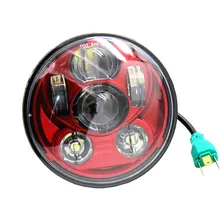 45W 9PCS LED Chips Red 5.75 Inch Round LED Projection Daymaker Headlight For Harley Davidson Dyna Motorcycles Lights