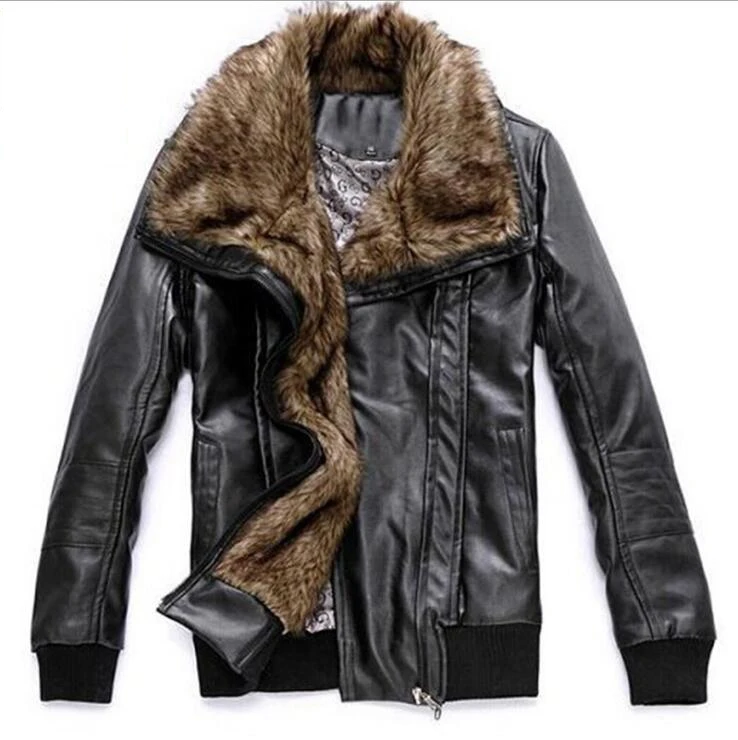 Зимняя брендовая куртка из искусственной кожи для мужчин, модная мотоциклетная кожаная куртка с воротником-стойкой, куртки-бомберы из искусственной кожи, мужские куртки s# D2