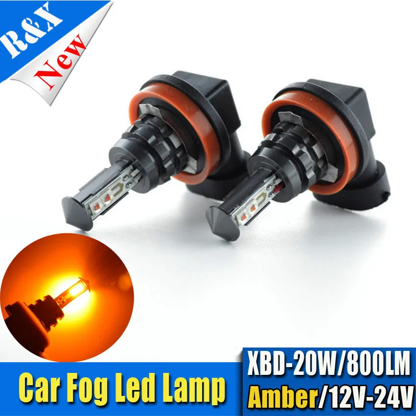 

2X20W Car Light Source Error Free H8 H11 Canbus 4 SMD XT-E LED Light Bulb Auto Car Daytime Running light Fog lights DRL 24V
