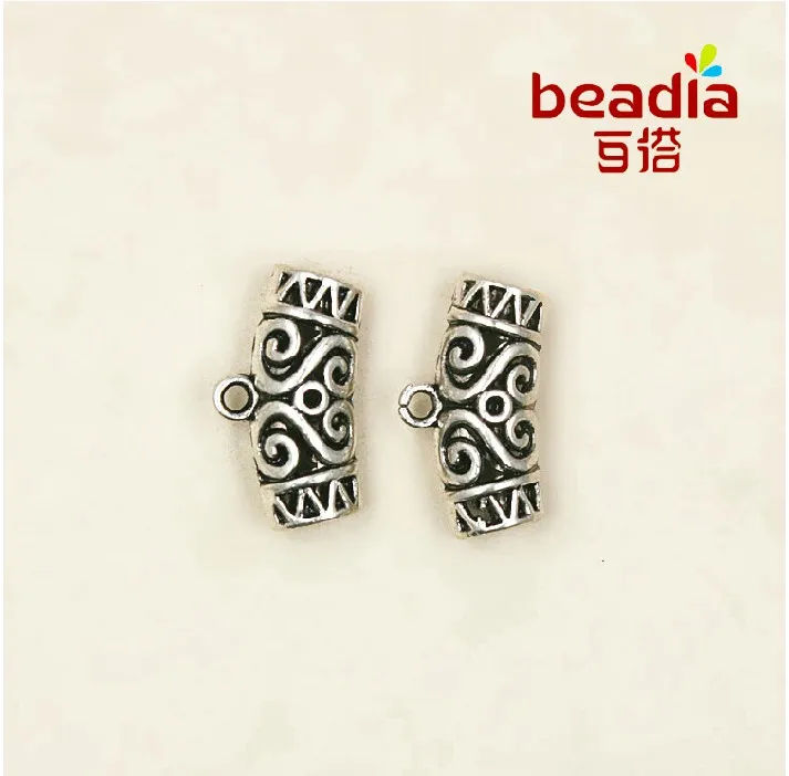 

Hot Fashion 4pcs/lot 13*24mm Antique Silver Plated Curved Tube Alloy Charms Beads Fit DIYJewelry Making