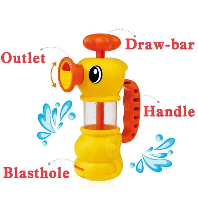 New Born Kids Baby Mini Yellow Duck Water Spraying Pumping Bath Toys