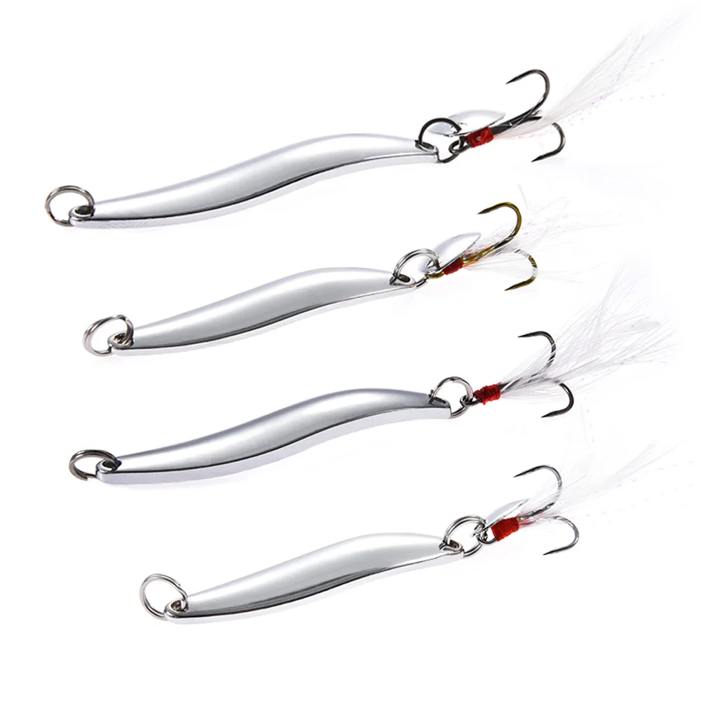 بيكي المعادن الترتر ملعقة الطعوم الثابت مضيئة الصيد السحر Pesca Wobblers Crankbaits مع ريشة السنانير ل يطير الصيد معالجة بيكي المعادن الترتر ملعقة الطعوم الثابت مضيئة الصيد السحر Pesca Wobblers Crankbaits مع ريشة السنانير ل يطير الصيد معالجة