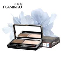 Фламинго 2 цвета High Gloss стерео мягкие легко носить набор косметики затенение комплект кисточки зеркало бровей Косметическая пудра или бронзатор