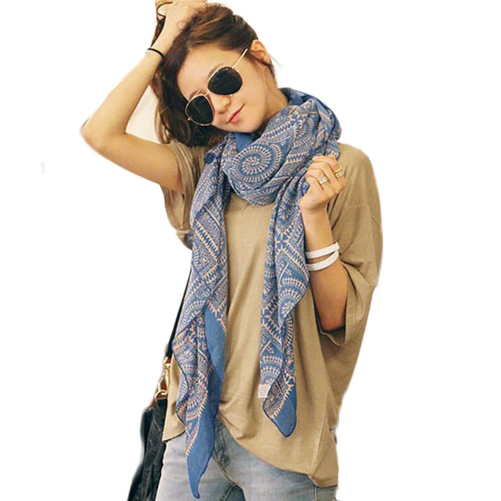 20#Hot Sale Lady Women Vintage Long Soft Printed Scarves Shawl Wrap Scarf Womens elegant Ladies Scarf Dropshipping