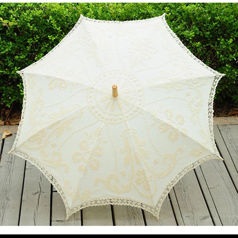 Бежевый свадебный кружевной зонтик, Свадебный зонт от солнца, свадебное украшение, женский зонтик Parapluie Mariage Sombrilla Encaje WU003