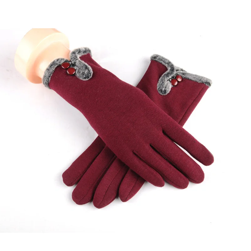 Женские цельные уплотненные перчатки, зимние теплые варежки, Женские Элегантные Перчатки, Элегантные Перчатки для экрана