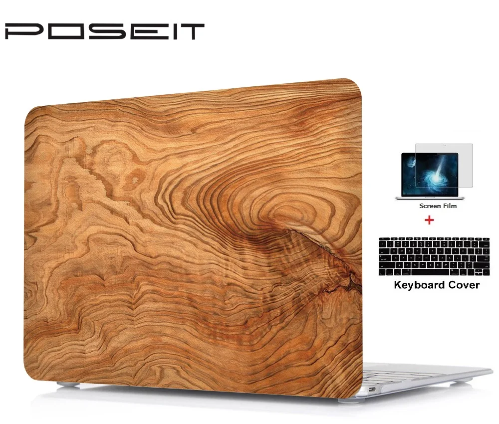 Plastic Hard Case Cover Laptop Shell+Keyboard Cover +Screen Film For Macbook Air 11 13 Pro 13 15 Retina 12 13 15 Touch Bar 13 15