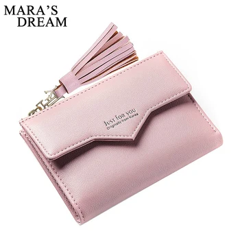 

Mara's Dream Women Simple Short Wallet Tassel Coin Purse Card Holders Women Wallets Cartera Female Purses Small Wallet Carteras