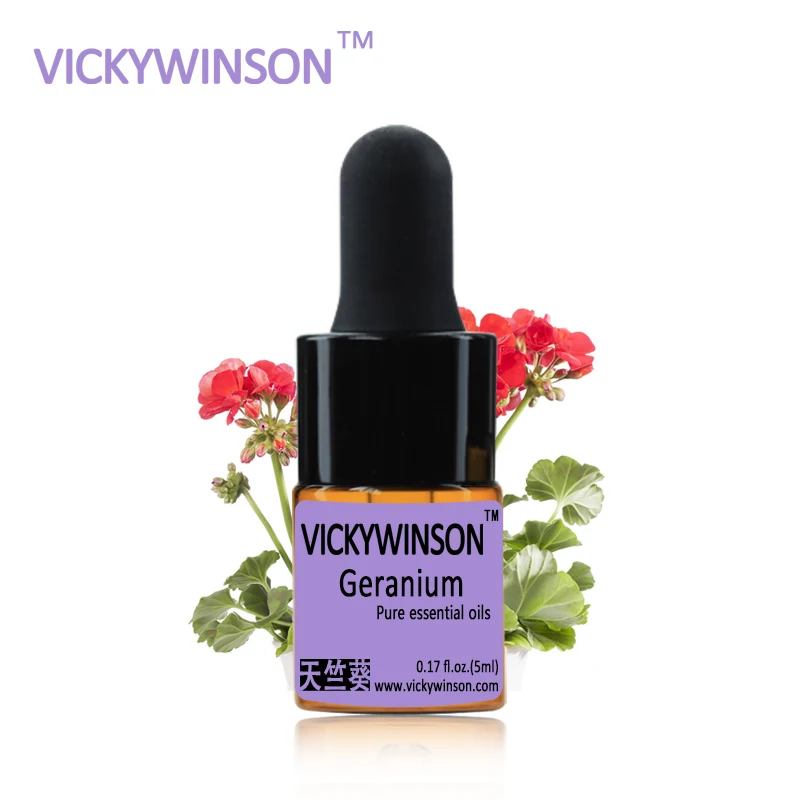 

Geranium essential oil 5ml Pure Essential Oils Anti Stress Moisturize Tightening Improve Oily Pure Essential Oil