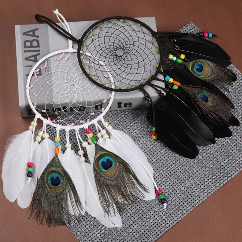 Flying Wind Chimes Dream Catcher Handmade Gifts Dreamcatcher Feather Pendant Creative Hollow Wind Chimes Wall Hanging Decoration