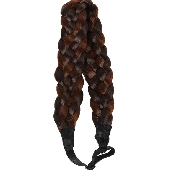 2,5 см Широкий парик оголовье рыбий хвост Плетеный богемный парик коса толстый широкий оголовье популярные модные аксессуары для волос - Цвет: 4L6