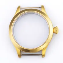 45 мм Ретро золото сталь случае Калибр ETA UNITAS 6497 6498 механические механизм