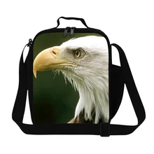 Дизайн с принтом животных изолированный Lunchbag Bald Eagle детский ланчбокс для офиса Дети Путешествия термальный пикник мешок