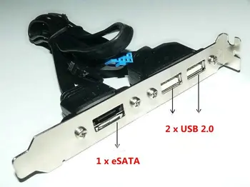 

Free shipping Baffle-type1 x SATA to eSATA with 2 x USB 2.0 connecting cable 50pcs/lot