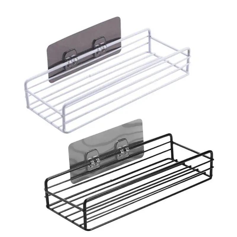 

Wall Mount Bathroom Storage Rack Shower Gel Hanger Wash Supplies Organizer Shelf Kitchen Tool Wall Housekeeper Accessory