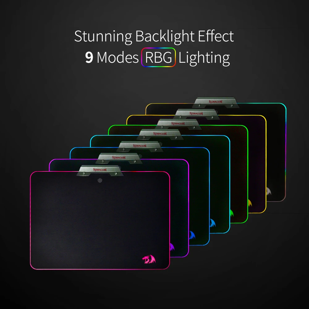 Redragon P011 ORION Мышь Pad черный RGB Chroma цветное светодиодное освещение Нескользящие USB Gaming Мышь площадкой для компьютера ноутбука Тетрадь