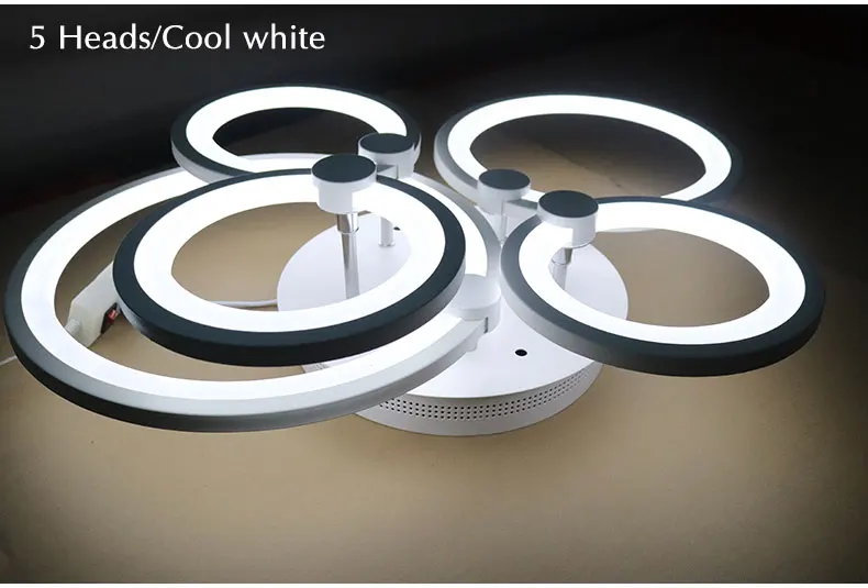 Lustre para Sala de Estar Iluminação de Teto Sala de Jantar White & Black Modern Led Quarto Luz Luminária Lustre da Acrílico 26 ring chandelier