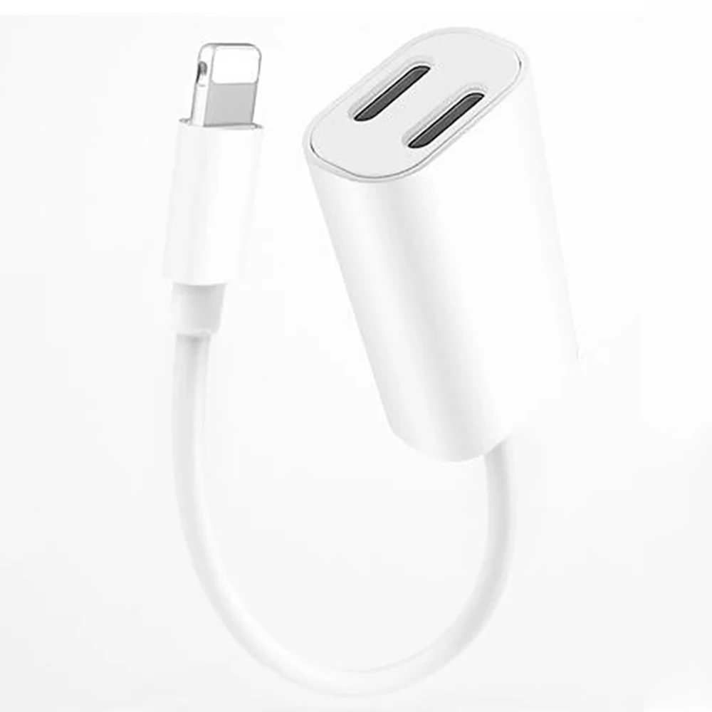 Double-for-Lightning-Converter-Cable-Adapter-for-iPhone-8-7-X-Plus-Charger-Music-Control-Calling