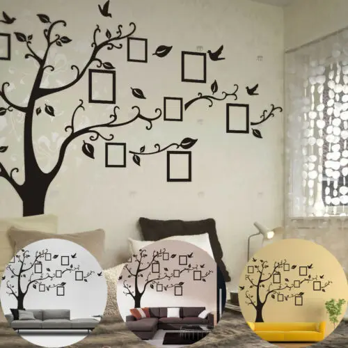 2019 Newest Large 70 x 120cm Black 3D DIY Photo Tree PVC Wall Decals/Adhesive Family Stickers Mural Art Home Decor | Дом и сад