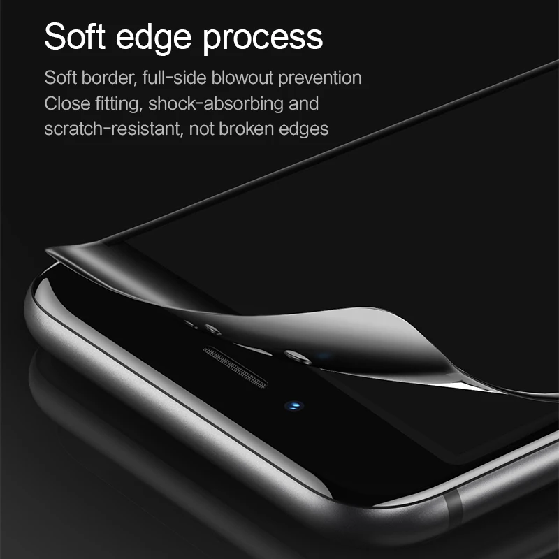 USAMS Защитная пленка для экрана iPhone 7 8 6s X XS Max XR 3D полная защита закаленное стекло
