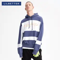 Lilbetter осень зима КОНТРАСТ Мода повседневное хлопковые толстовки с капюшоном для мужчин Уличная