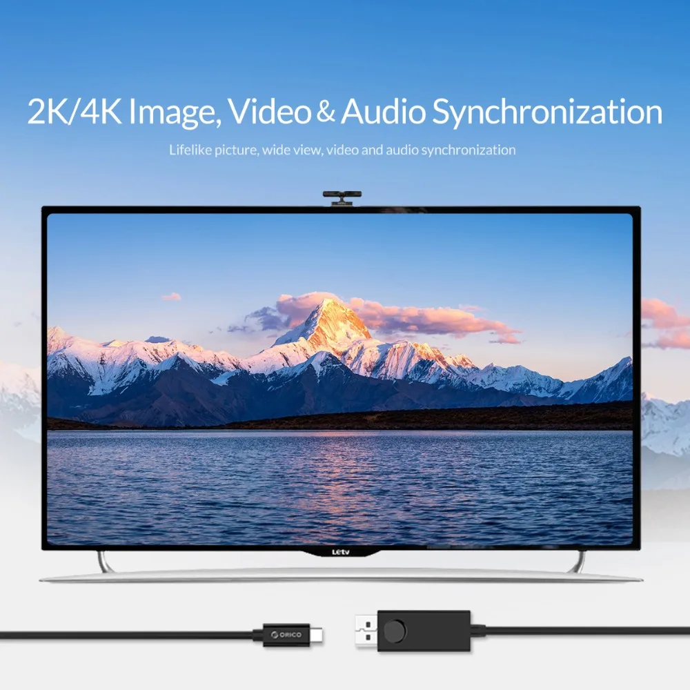 ORICO USB C كابل وصلة بينية مُتعددة الوسائط وعالية الوضوح نوع C HDMI 4 K 1080 P 3D كابل لسامسونج S8 S9 ملاحظة 8 هواوي p20 HD التلفزيون بوك نوع-C محول HDMI