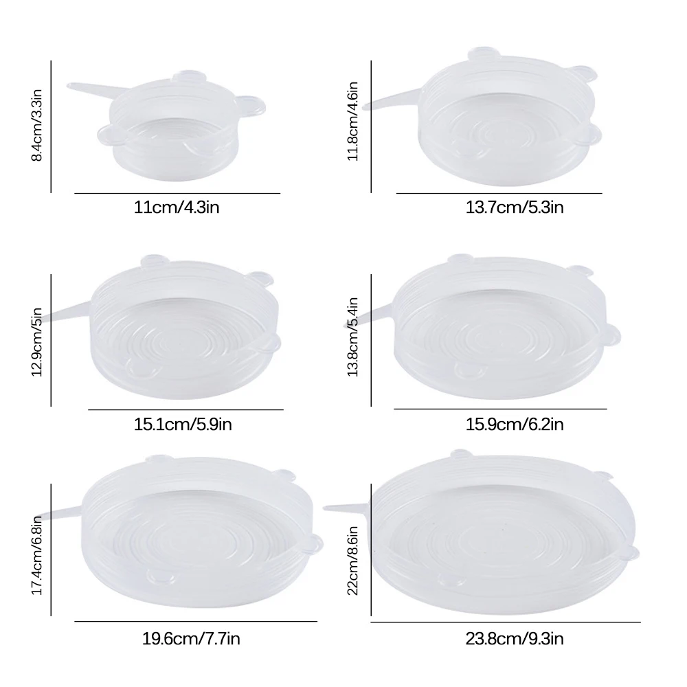 6 шт./компл. растягивающийся силиконовый Saran обертывание сохранение продуктов в свежем состоянии крышка силиконовый кухонный инвентарь пищевая обертка крышка уплотнения