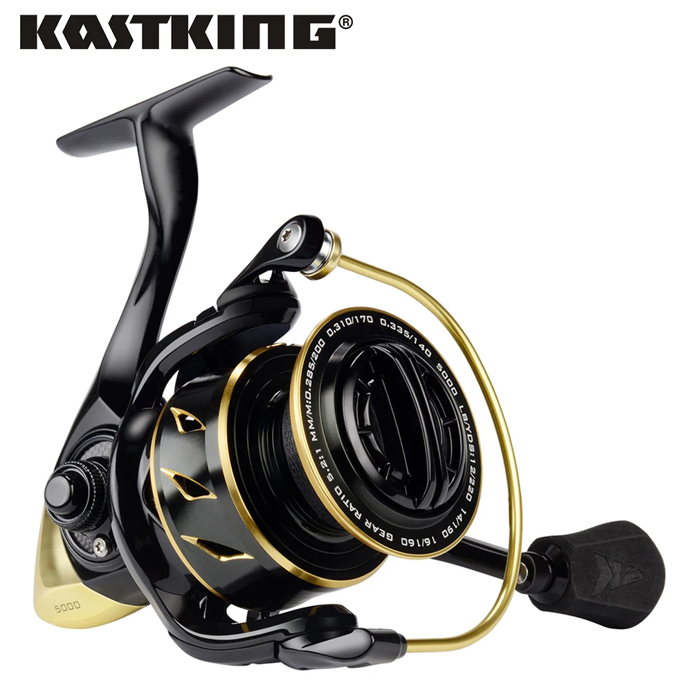 

KastKing Sharky III Gold Metal Spinning Reel for Saltwater Fishing Smooth 10+1 Ball Bearings Fishing Reel with 18KG Max Drag