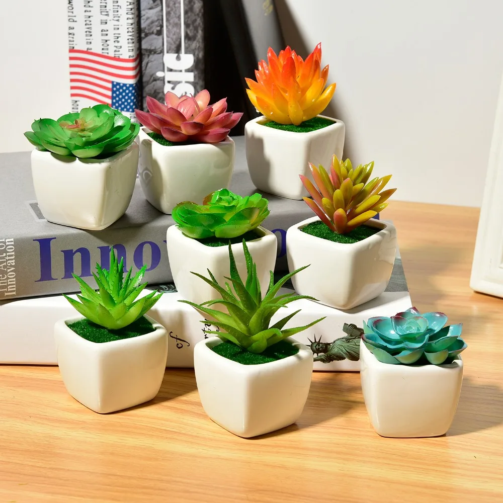 Artificial flowers for living room Garden farmhouse art decoration succulent plant with Ceramics vase bonsai set mini fake plant Artificial flowers for living room Garden farmhouse art decoration succulent plant with Ceramics vase bonsai set mini fake plant