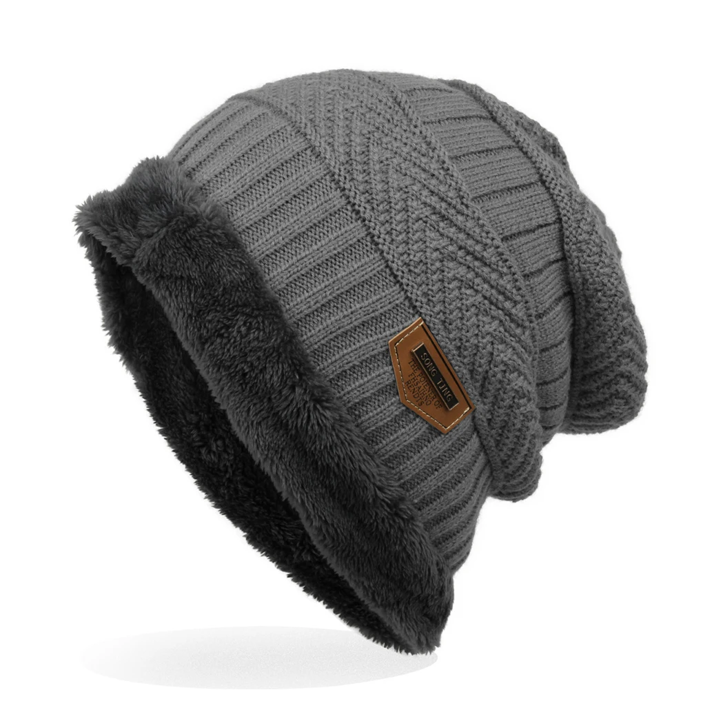 

Men's men Knitted Hats Wool Caps Winter cap hat warm soft Beanie 6 Colors