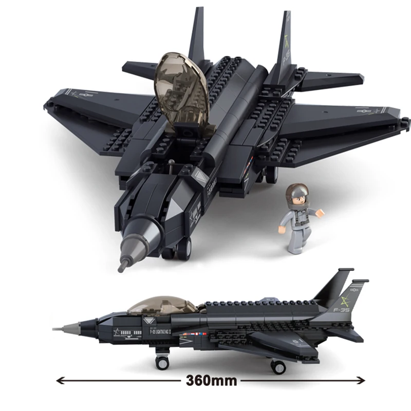 

252PCS Military Fighter F35 Plane Model Building Block Figures Compatible Legoingly army Brick Educational toy for children Gift