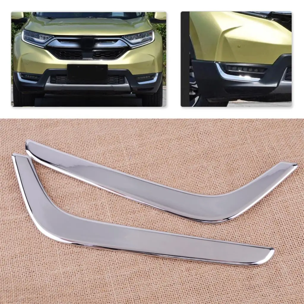 

CITALL Car styling 2pcs ABS Chrome Plated Front Fog Lamp Light Eyelid Cover Trim Fit for Honda CRV 2017