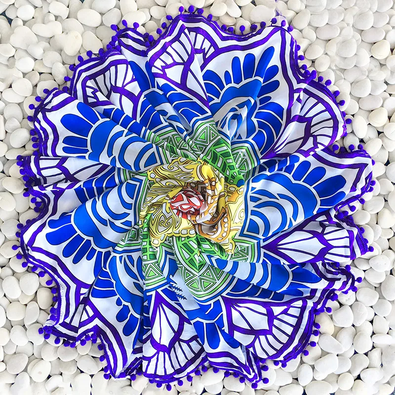 CUPSHE Irregular Hem Sunbathe Round Beach Towel Yoga Towel Serviette De