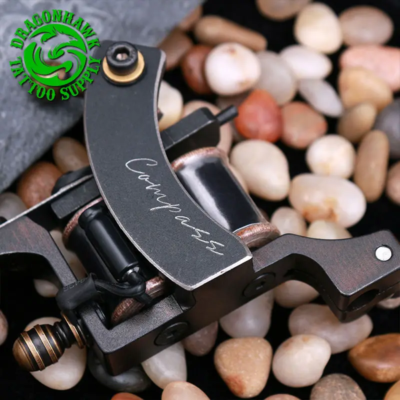 Professional Compass Tattoo Machine Liner Shader Steel Frame Copper Coils Tattoo Gun