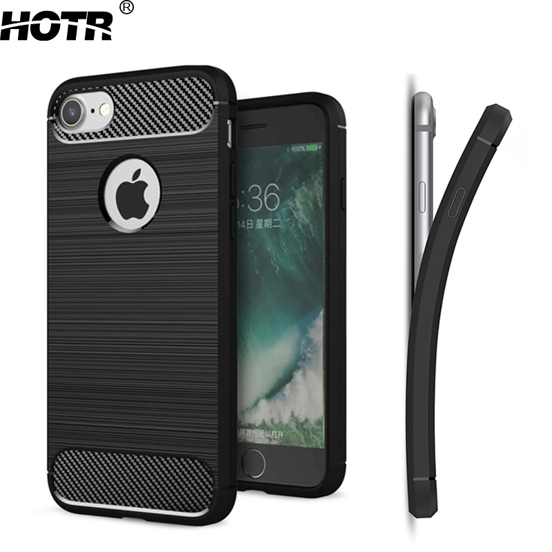Best HOTR i6 Rubber Case for iphone 6 Carbon Fiber Brush TPU Case for Apple 6 Plus Flexible Soft Silicone Back Case Cover 6s Fundas