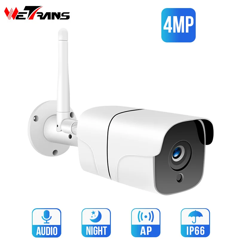 Wetrans IP камера Wifi 4MP Водонепроницаемая HD H.265 безопасности наружная беспроводная