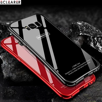

Metal Case For Samsung Galaxy S8 Glass Case Cover Thin Hard Case For Samsung Galaxy S8 S8 Plus Metal Bumper Tempered Glass Coque