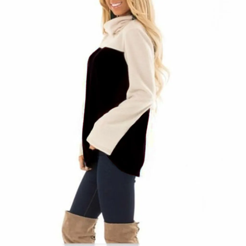 De las mujeres de la moda de cuello de tortuga blusa de primavera invierno Tops casuales de señora de ropa femenina blusa ropa mujer