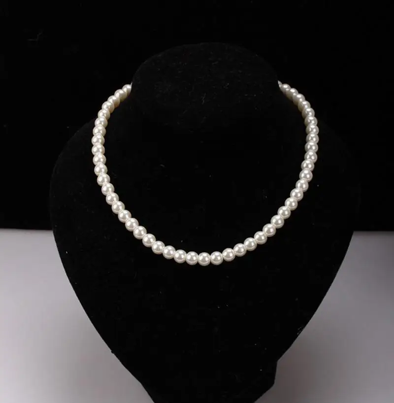 Модные Белые искусственные жемчужные бусины, элегантное ожерелье с имитацией искусственного жемчуга, колье, свадебные женские вечерние ювелирные изделия 42 см