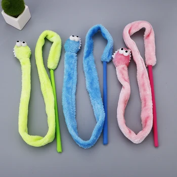 

Cat Teaser Toy 3 Color Cartoon Snake Shape Cat Teaser Wand Toy Interactive Reusable Plush Catnip Cat Toys Funny Cat Kitten Pet Playing Toy TB Sale