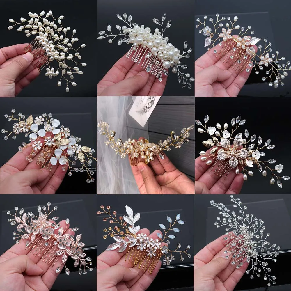 Enfeites de cristal para cabelo feminino, acessórios para casamento ...