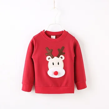 

New children t-shirts for girls boys Christmas deer t shirt Children's Clothing kids Clothes Autumn Spring Tops sweater