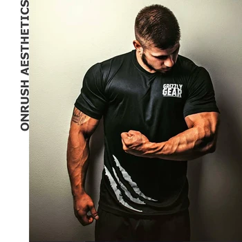 

OA Summer New Muscle Fit Men's Cotton T Shirts Bodybuilding Workout Quick-drying Round Collar Scratch Pullover Tops Tee For Male