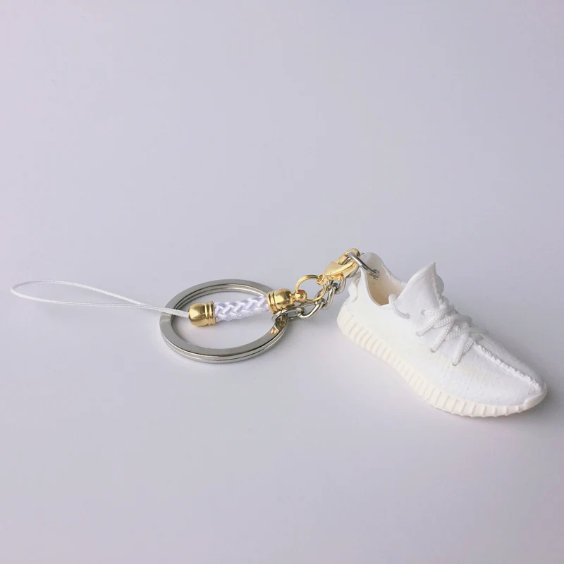 3D Mini Boost 350, брелки для кроссовок, ремешок для мобильного телефона, ремешок для iPhone, модель обуви, брелки, модель кроссовок, популярный подарок - Цвет: Cream White