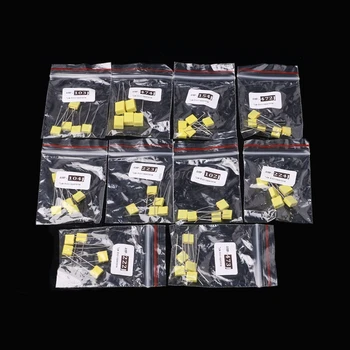 

50pcs 10 Value Polypropylene Safety Plastic Film Capacitor Kit (1nF-0.47uF) Set July Wholesale&DropShip