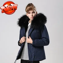 Горячая Распродажа темно-синяя модная короткая куртка и парка черные толстовки с натуральным мехом для унисекс зимняя одежда