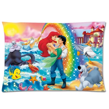 

Little Mermaid Pattern Polyester Pillowcase 75*50cm Rectangle Home Waist Pillow Case Cover Decorative Pillow Slip