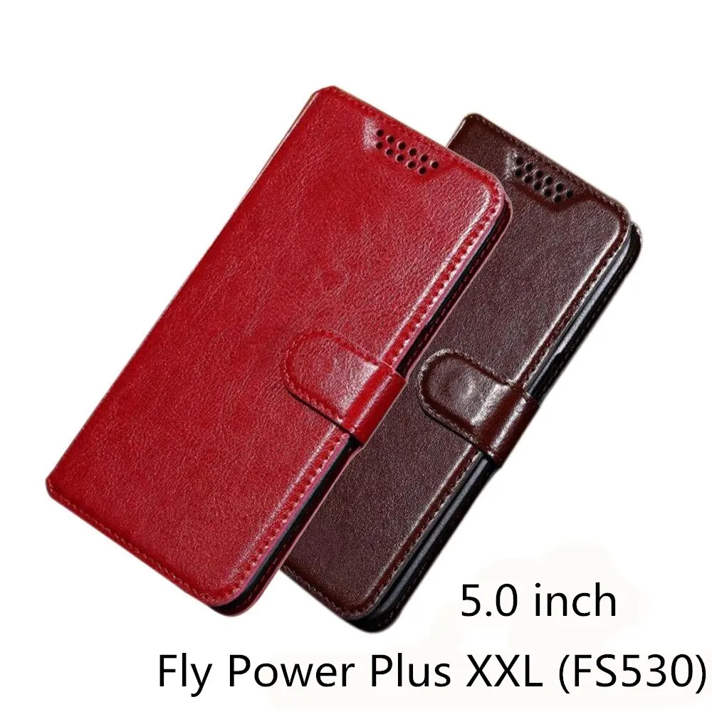 

For Fly Power Plus XXL (FS530) PU Leather Retro Flip Cover Shell Magnetic Fashion Wallet Cases Fly FS530 Protective Case