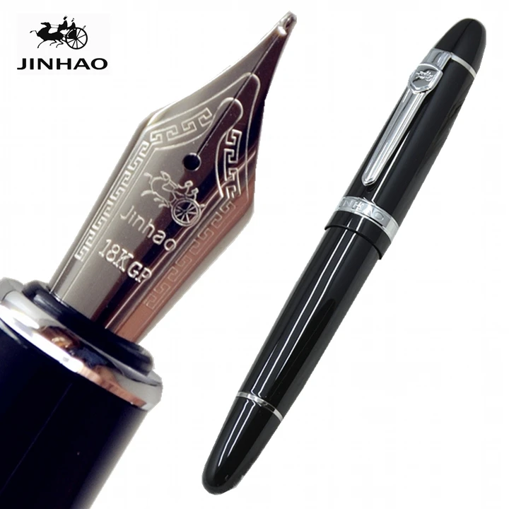 

Luxury JINHAO 159 Black Fountain Pen With M Nib Stationery office school Supplies Writing Brand Ink Pens For Business Gift A9
